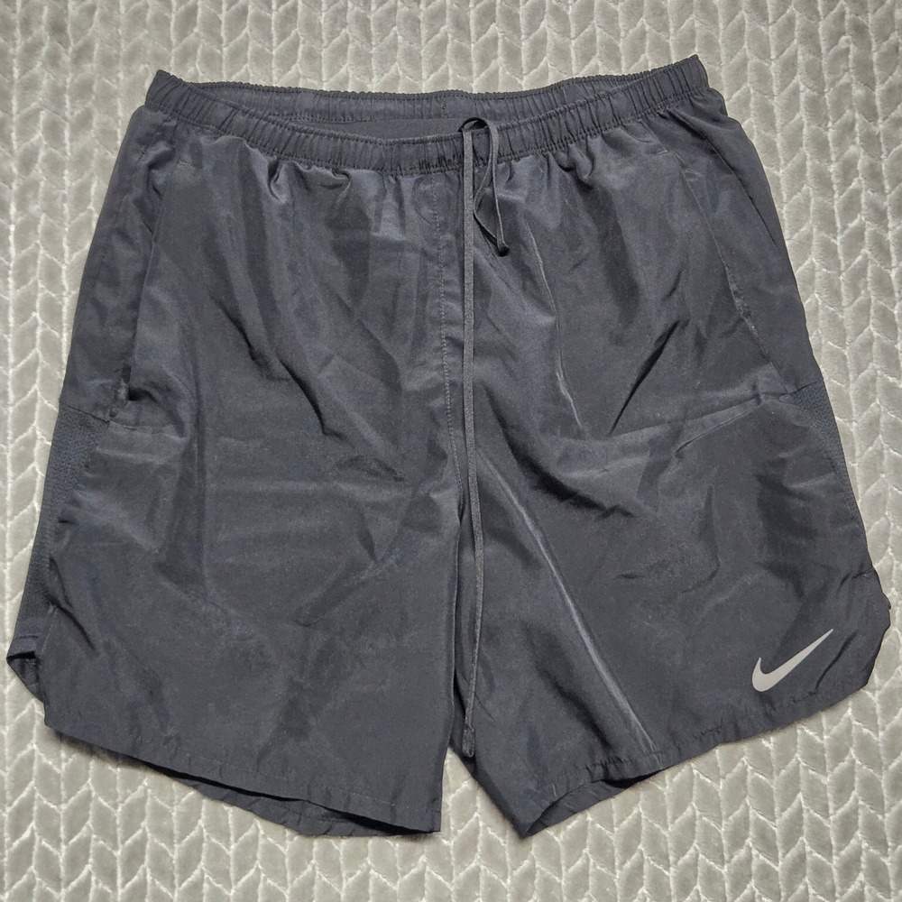 Nike Mens Dri-FIT Running Shorts Black Challenger Small Pockets Liner